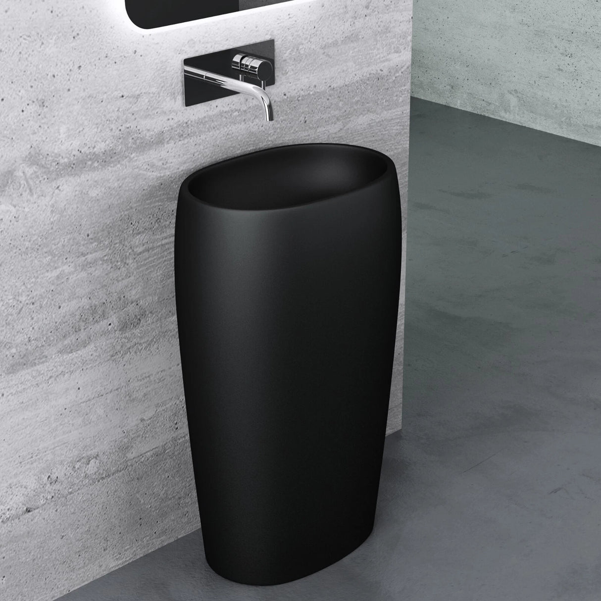 glasvilla Design Standwaschbecken freistehend Col32 aus Mineralguss Waschtisch Standwaschbecken