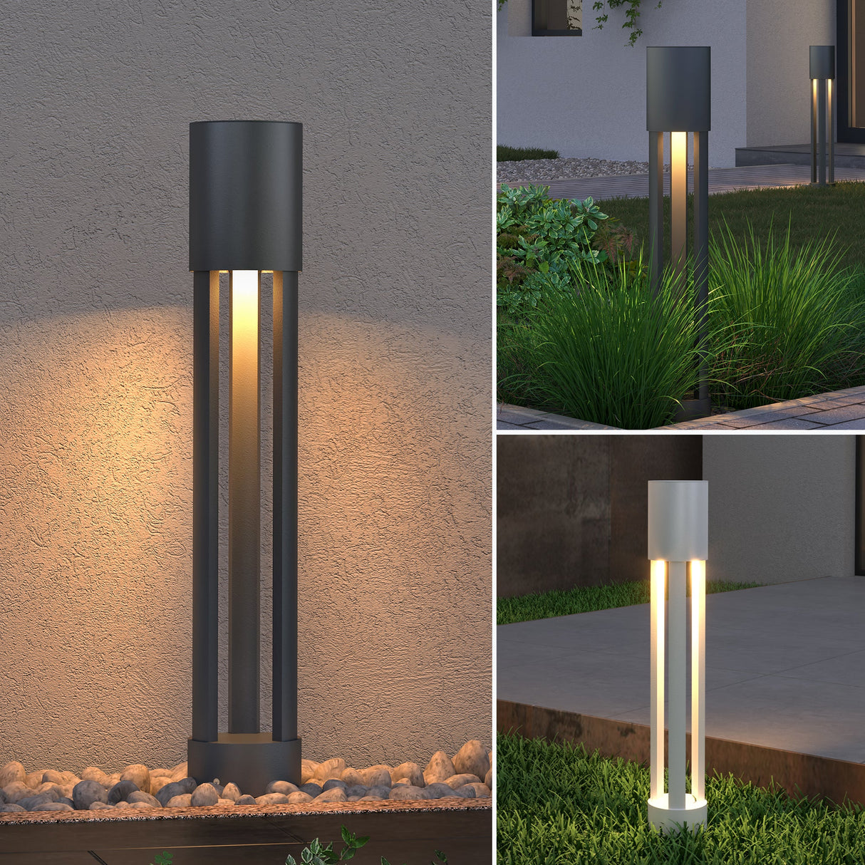 glasvilla Außenleuchte ⌀120xH700mm IP65 Wegeleuchte Außen | Pollerleuchte für Garten, 3000K Stehlampe Gartenlampe | Außenlampe Standleuchte 10W NeoForge