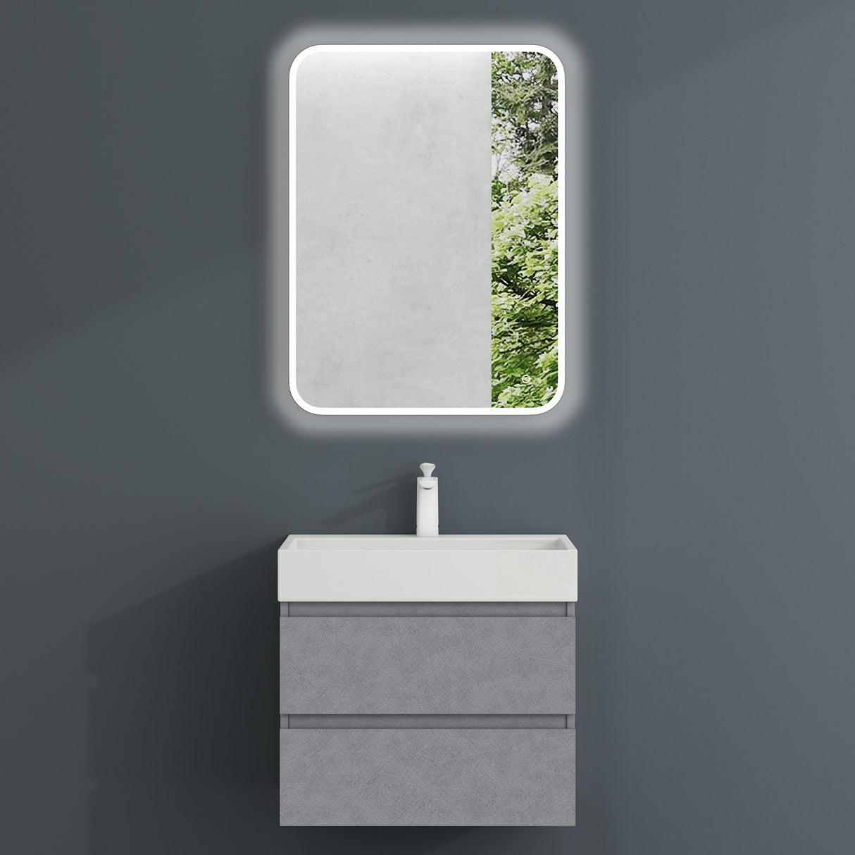 glasvilla Badmöbel-Set Waschbeckenunterschrank Verona mit 2-Schubladen inkl. Waschbecken und Ablaufgarnitur