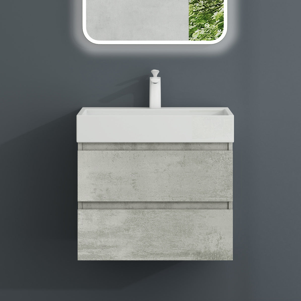 glasvilla Badmöbel-Set Waschbeckenunterschrank Verona mit 2-Schubladen inkl. Waschbecken und Ablaufgarnitur