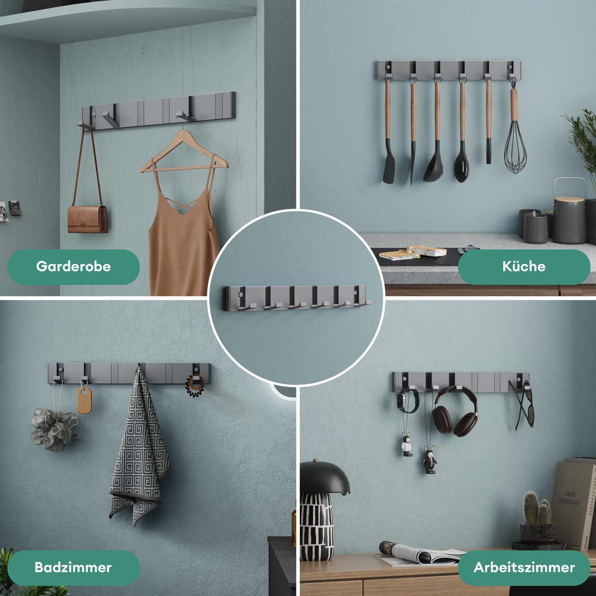 glasvilla ganchos para ropa sin taladrar perchero de pared ganchos de pared de acero inoxidable barra para abrigos ganchos para abrigos Stalo-04+05