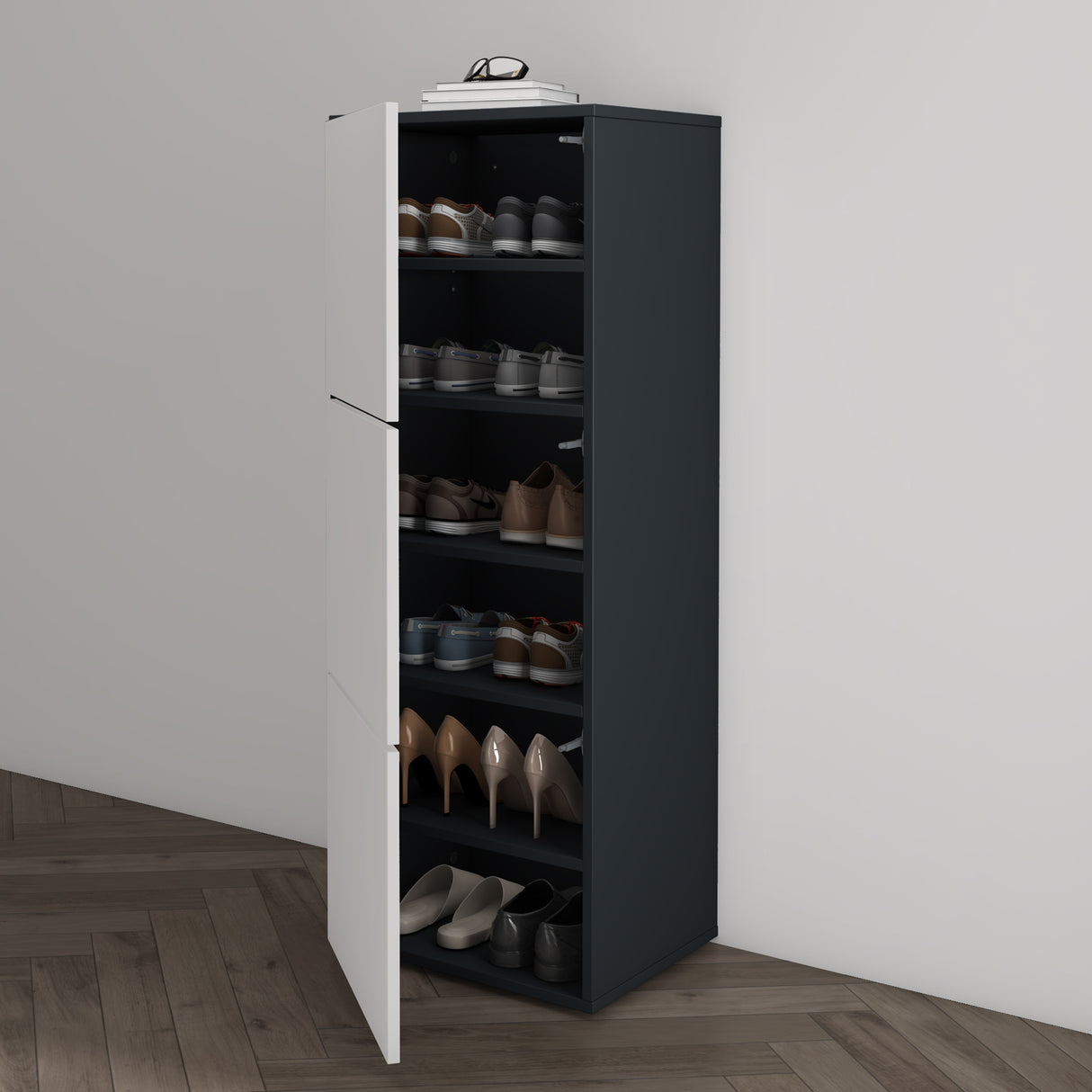 glasvilla zapatero cómoda de zapatos con 3 armarios BTH: 45x36x120 cm estante para zapatos muebles zapatero02