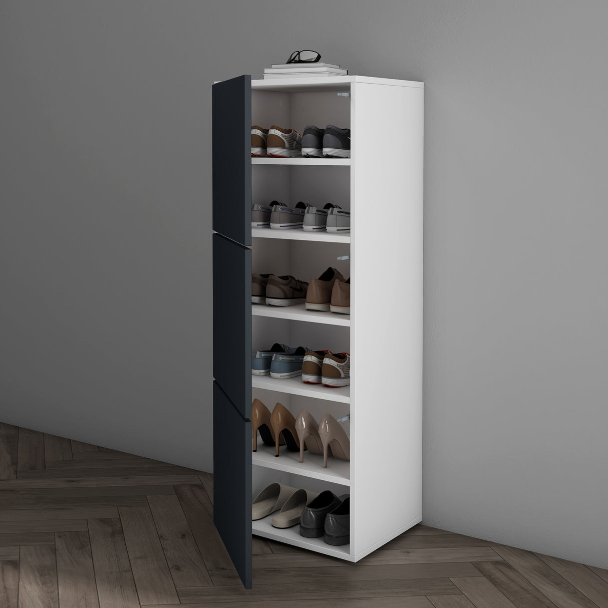 glasvilla zapatero cómoda de zapatos con 3 armarios BTH: 45x36x120 cm estante para zapatos muebles zapatero02