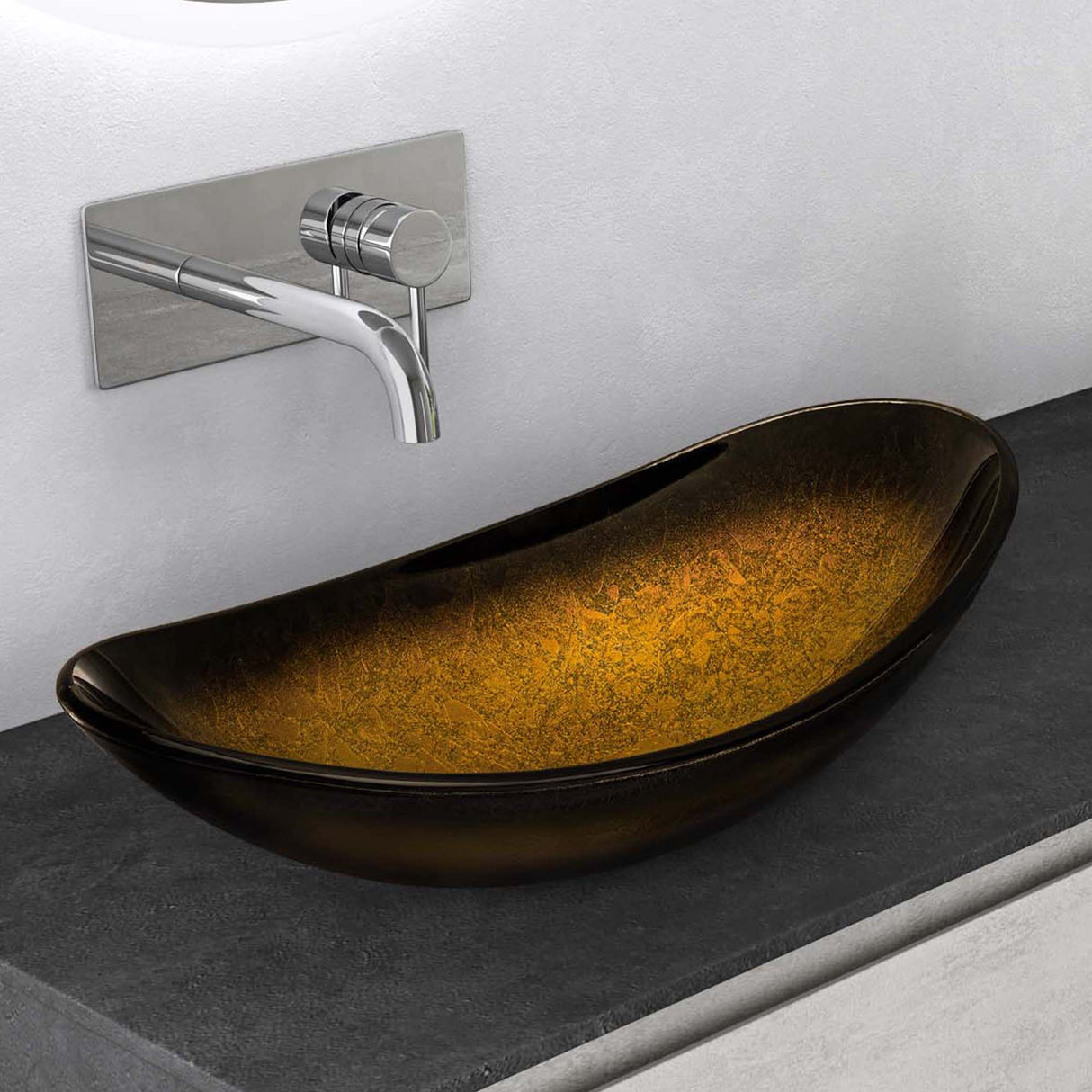 glasvilla Waschbecken Glas Aufsatzwaschbecken Glaswaschbecken Handwaschbecken Waschschale Oval