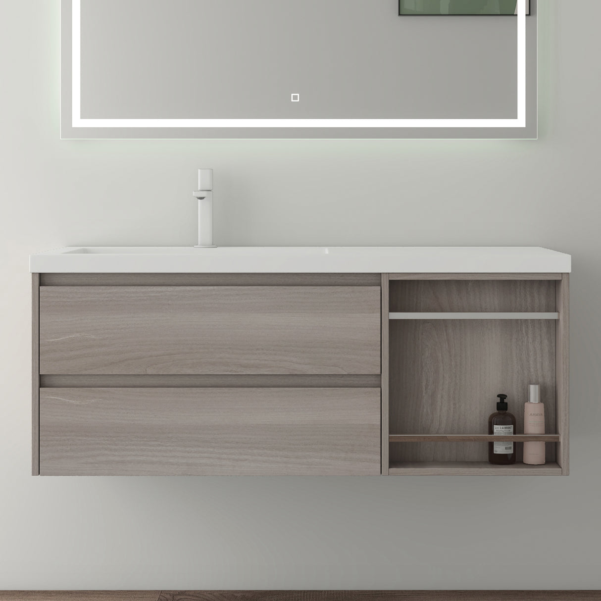 conjunto de muebles de baño glasvilla lavabo con mueble de abajo mineralguss mueble de lavabo 120x46x49cm Open