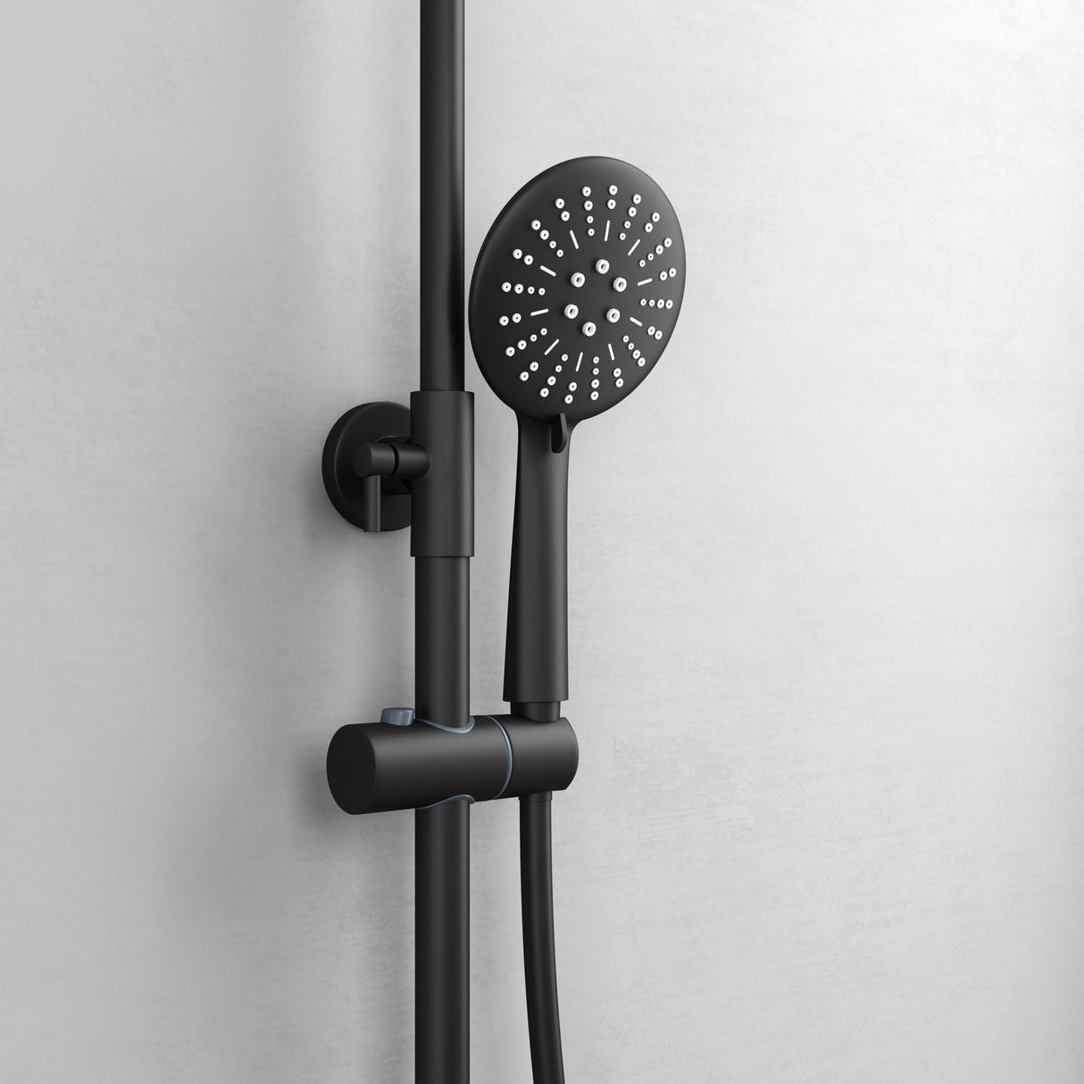 sistema de ducha glasvilla con ducha de mano y de cabeza, ducha de lluvia, grifería de ducha con juego de soporte de pared