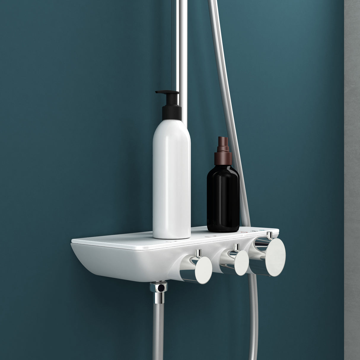 sistema de ducha glasvilla con ducha de mano y de cabeza, ducha de lluvia, grifería de ducha con juego de soporte de pared