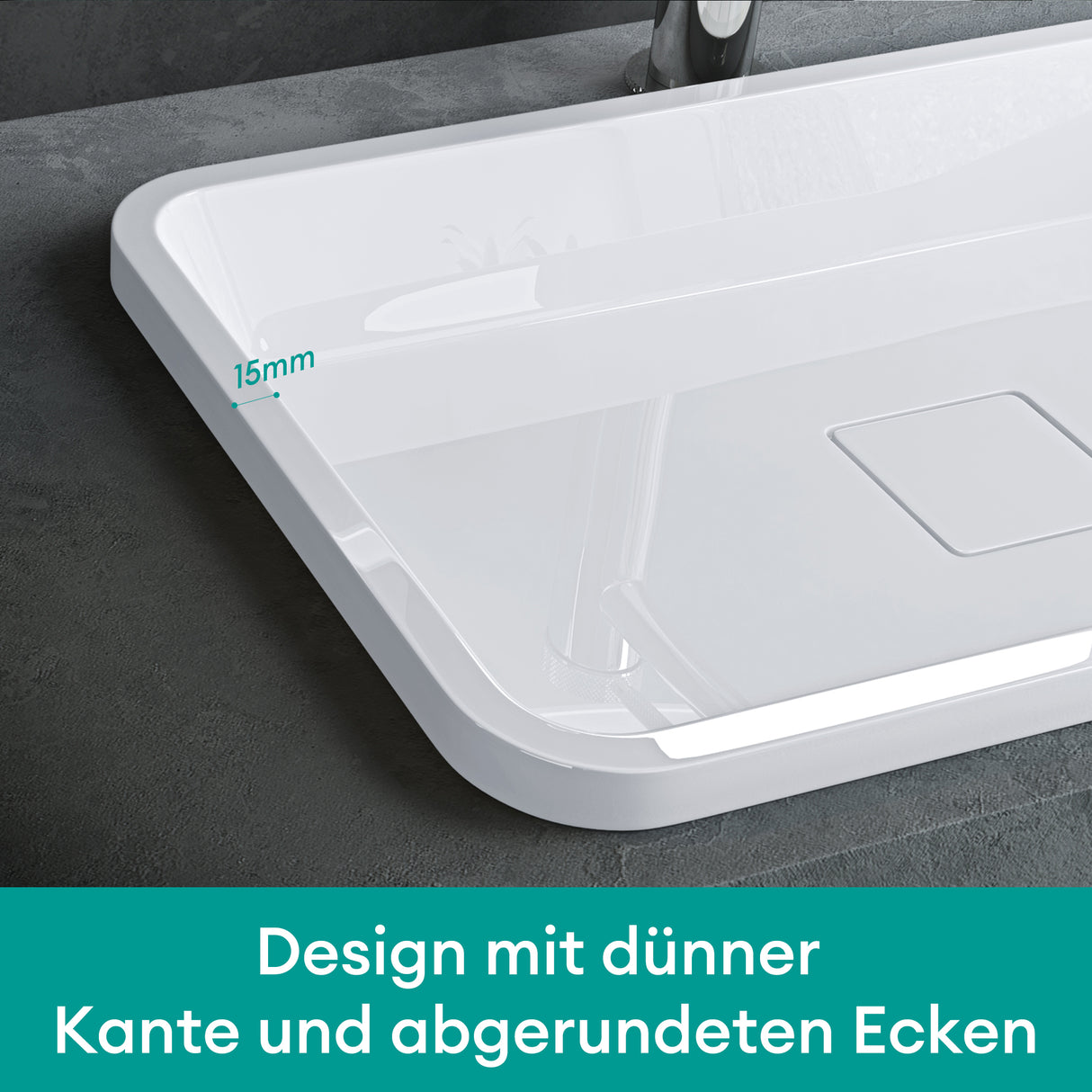 glasvilla Waschbecken mineralguss Einbauwaschbecken mit Ablaufabdeckung Col104