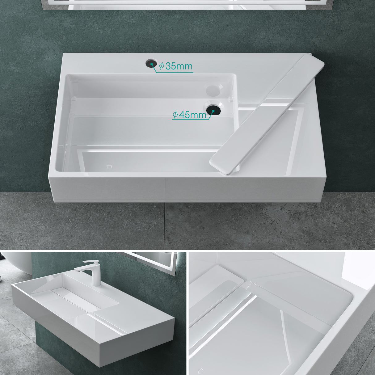 Lavabo Glasvilla Col12 – Mineralguss, diseño moderno y libertad total de instalación