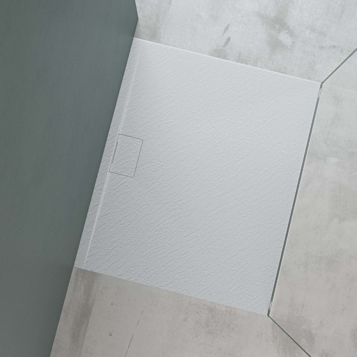 glasvilla Receveur de Douche Bac À Douche en Solid Surface Raccords DIN Geoma07