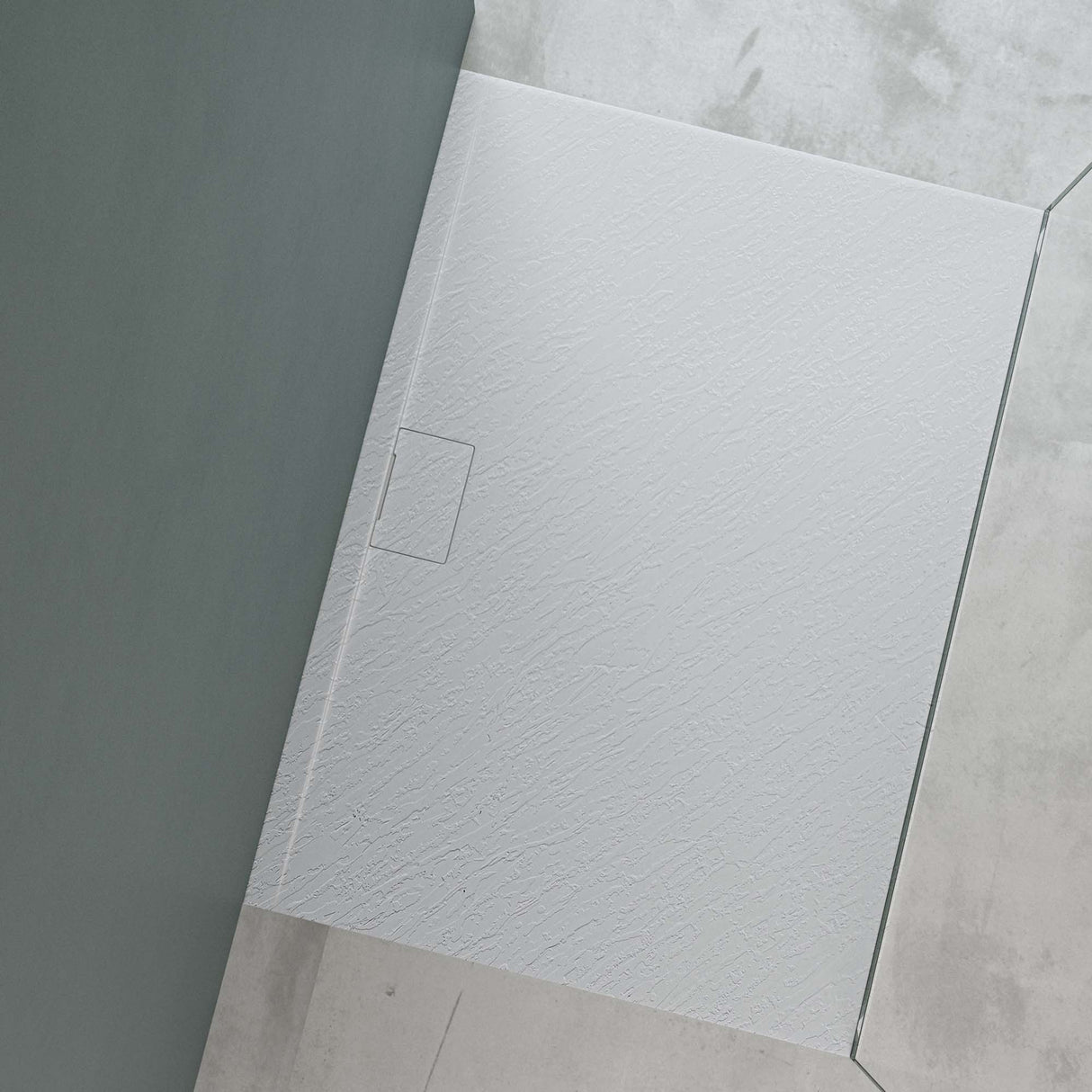 glasvilla Receveur de Douche Bac À Douche en Solid Surface Raccords DIN Geoma07