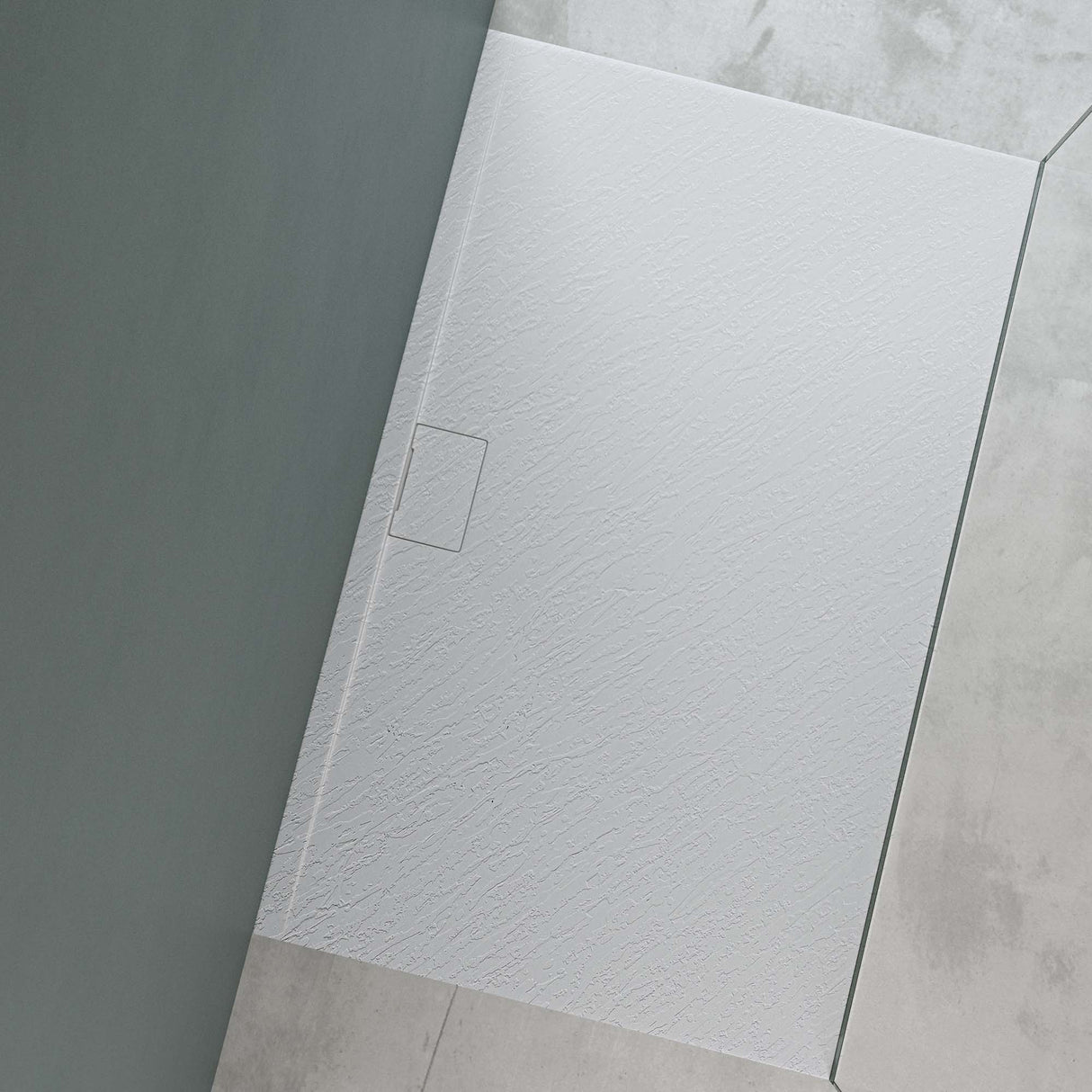 glasvilla Receveur de Douche Bac À Douche en Solid Surface Raccords DIN Geoma07