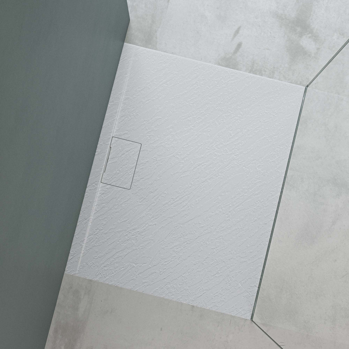 glasvilla Receveur de Douche Bac À Douche en Solid Surface Raccords DIN Geoma07