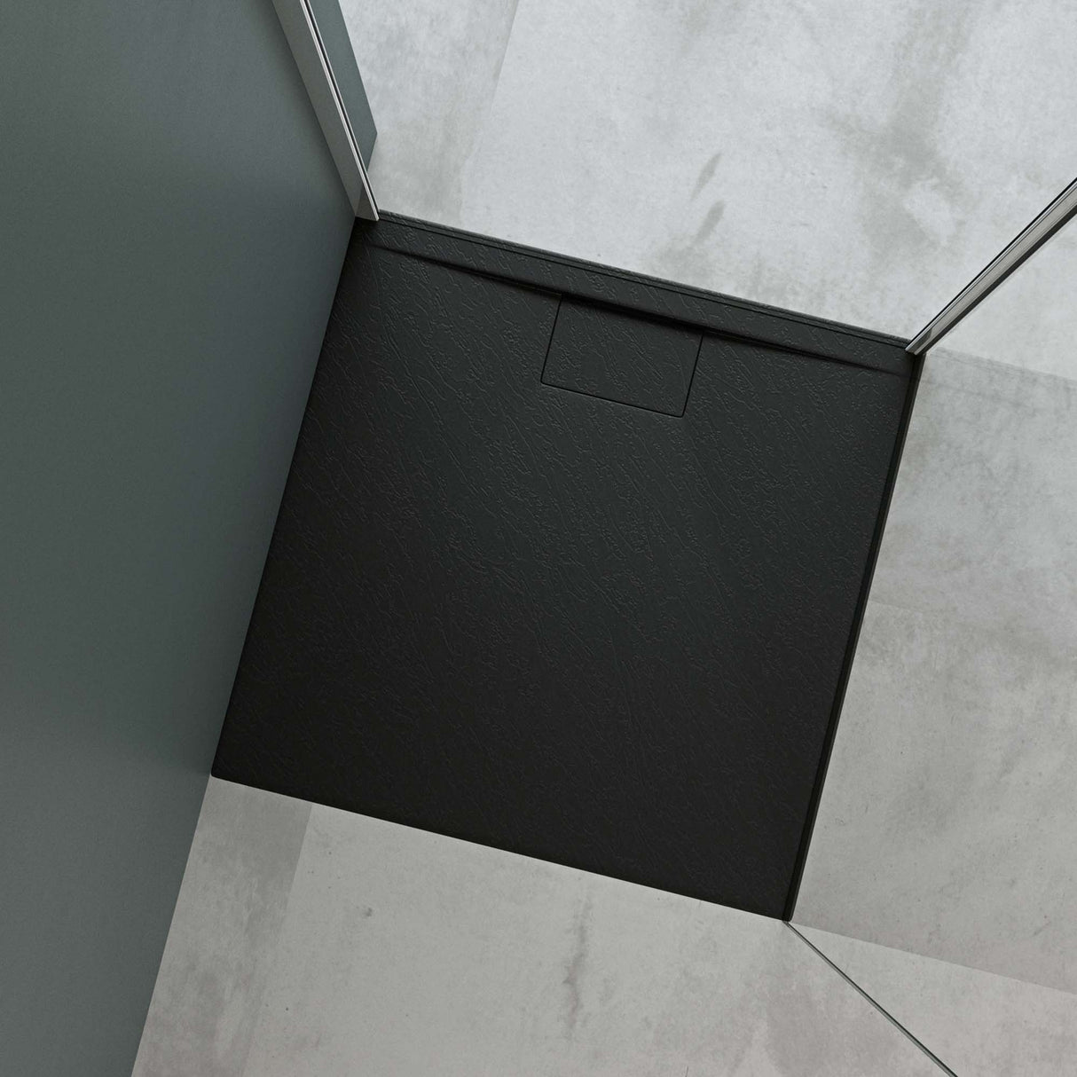 glasvilla Receveur de Douche Bac À Douche en Solid Surface Raccords DIN Geoma07