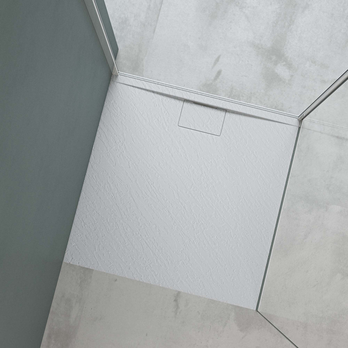 glasvilla Receveur de Douche Bac À Douche en Solid Surface Raccords DIN Geoma07