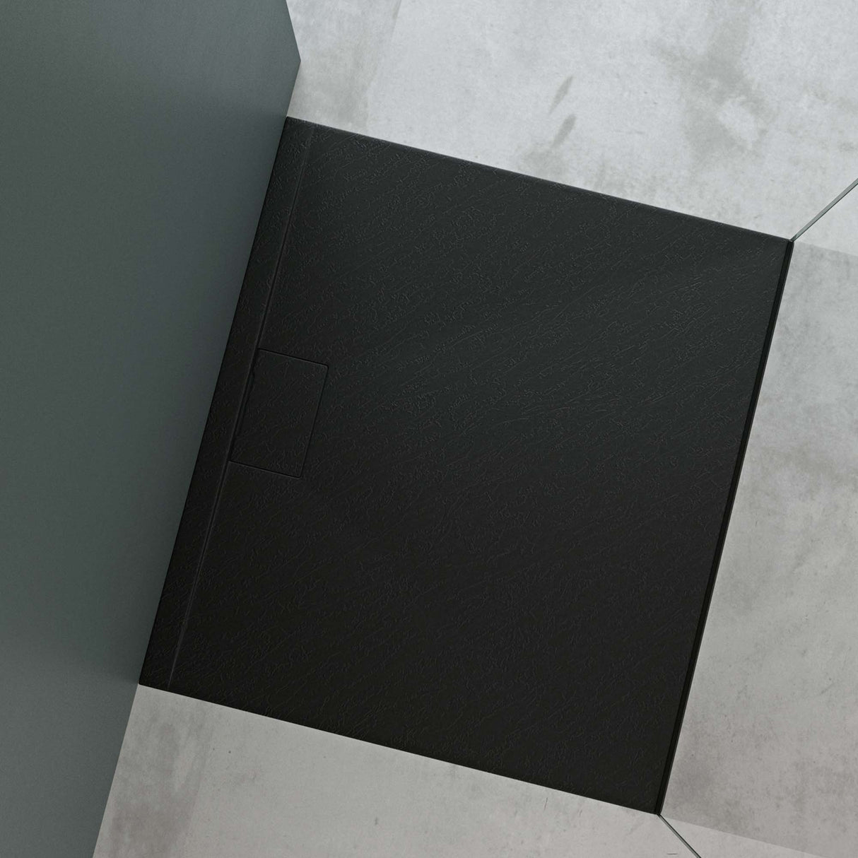 glasvilla Receveur de Douche Bac À Douche en Solid Surface Raccords DIN Geoma07