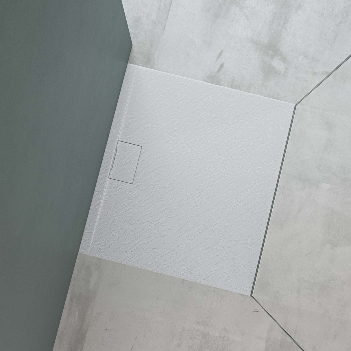 glasvilla Receveur de Douche Bac À Douche en Solid Surface Raccords DIN Geoma07