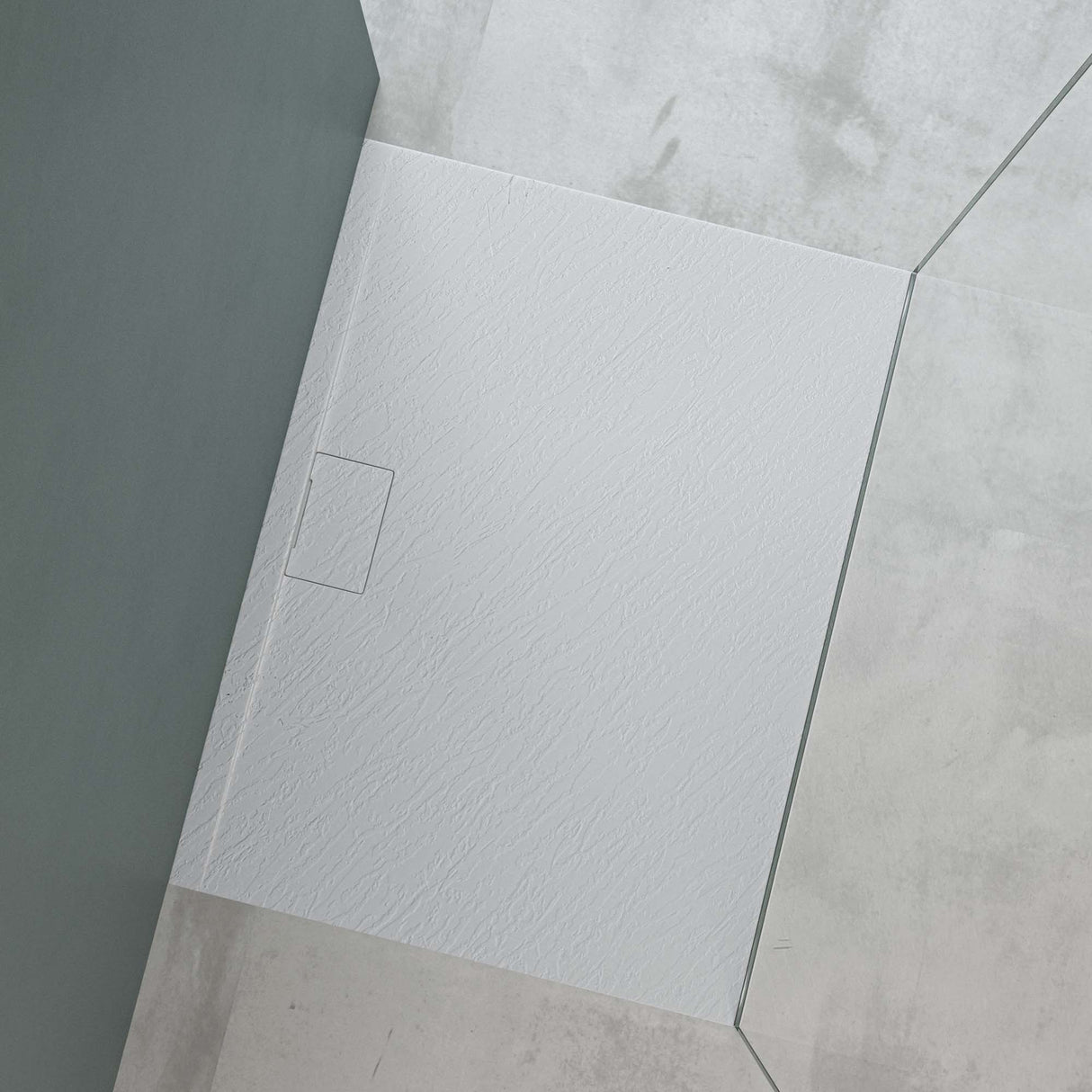 glasvilla Receveur de Douche Bac À Douche en Solid Surface Raccords DIN Geoma07