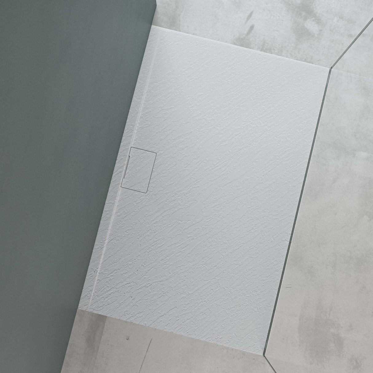 glasvilla Receveur de Douche Bac À Douche en Solid Surface Raccords DIN Geoma07