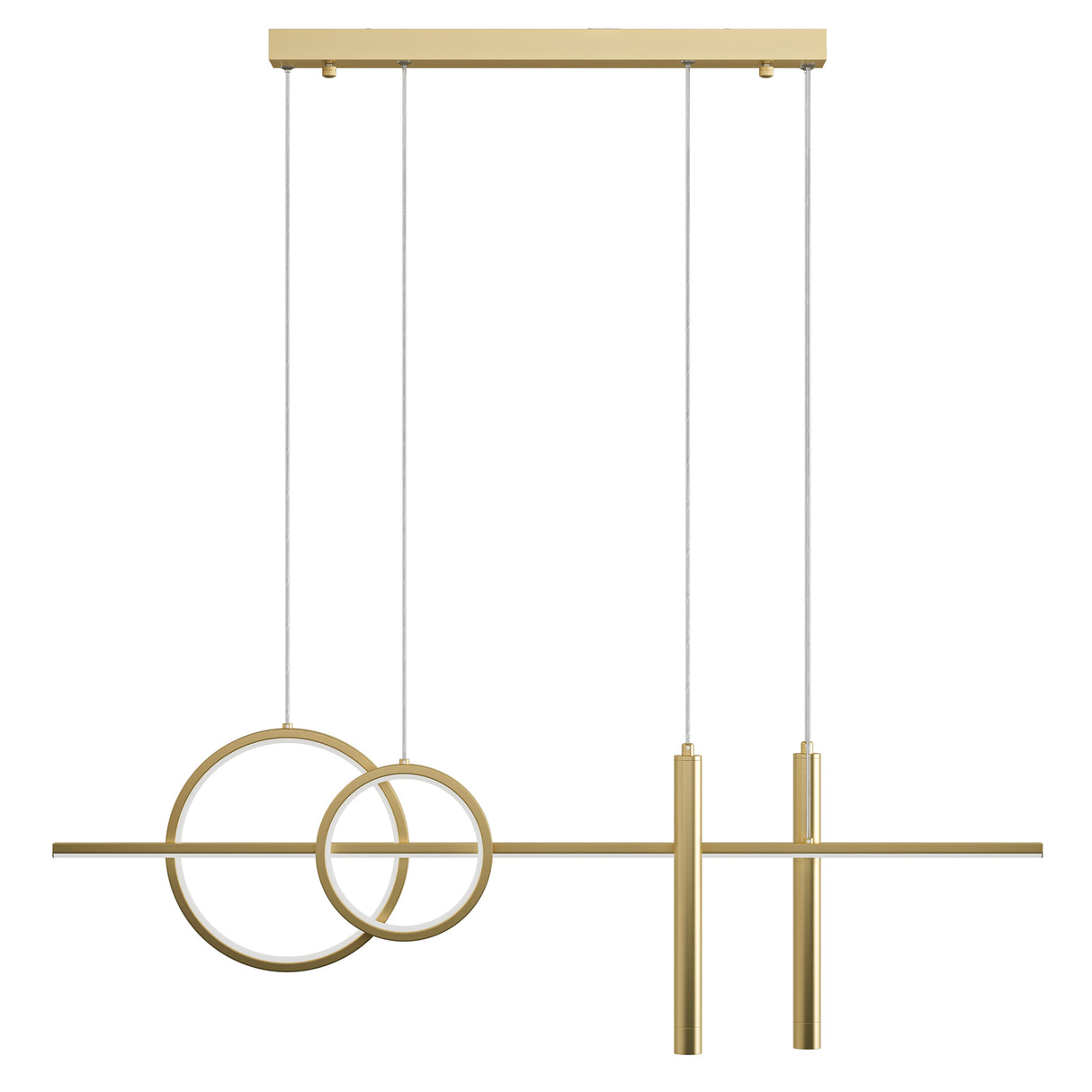 lampara colgante glasvilla 100cm LED diseño lineal 3000K/4000K/6000K cable ajustable 38W lámpara colgante para comedor sala de estar dormitorio