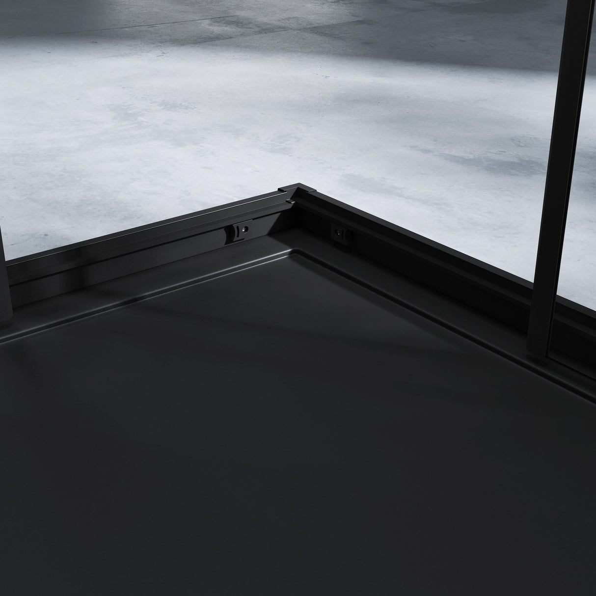 glasvilla Duschkabine con puerta corredera doble puerta de ducha entrada de esquina vidrio real efecto loto 6mm vidrio de seguridad ESG Ravenna16K negro