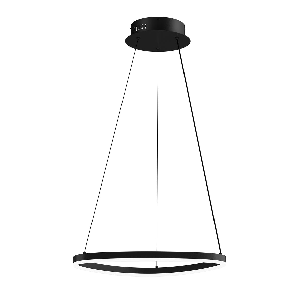 glasvilla Lámpara colgante 50cm LED Lámpara colgante Diseño de onda dinámica 3000K/4000K/6000K Cable ajustable 16W Lámpara colgante para comedor sala de estar dormitorio