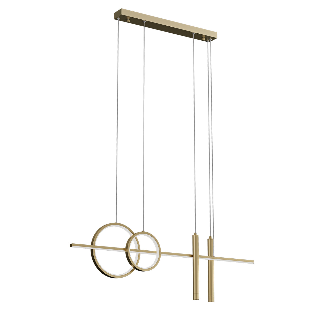 lampara colgante glasvilla 100cm LED diseño lineal 3000K/4000K/6000K cable ajustable 38W lámpara colgante para comedor sala de estar dormitorio