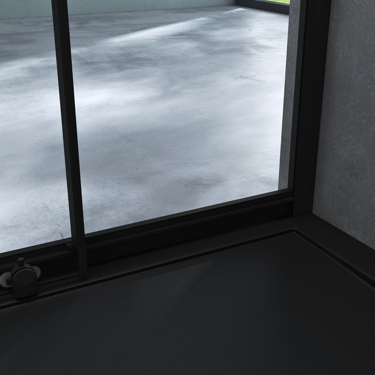 glasvilla Duschkabine con puerta corredera doble puerta de ducha entrada de esquina vidrio real efecto loto 6mm vidrio de seguridad ESG Ravenna16K negro