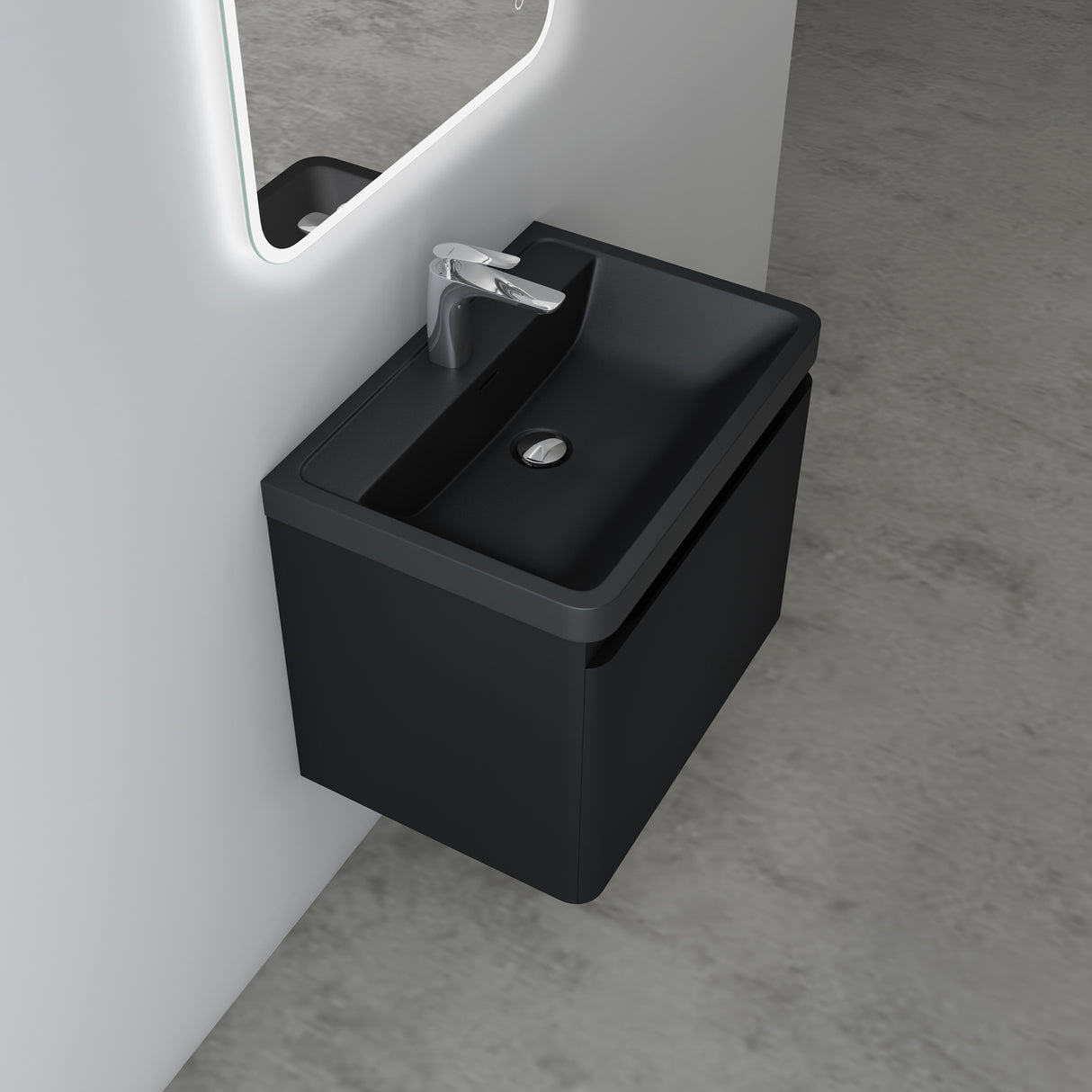 conjunto de muebles de baño glasvilla mueble de lavabo con cajones de cierre suave incluido lavabo de mineral Ancona