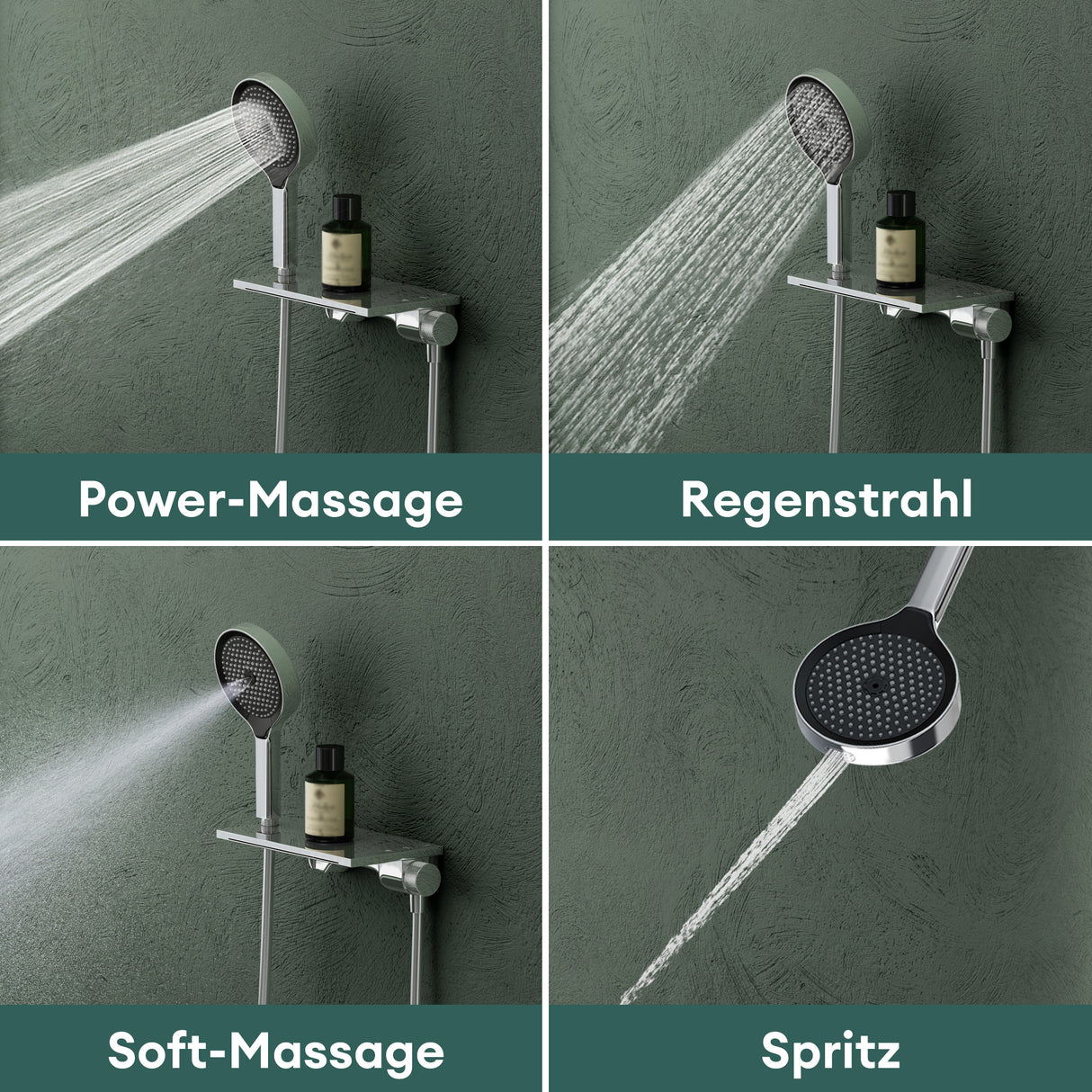 grifos de bañera glasvilla con ducha de mano, grifo de bañera con cascada, tipos de chorro, ducha de mano de latón, incluye barra de ducha y manguera de ducha