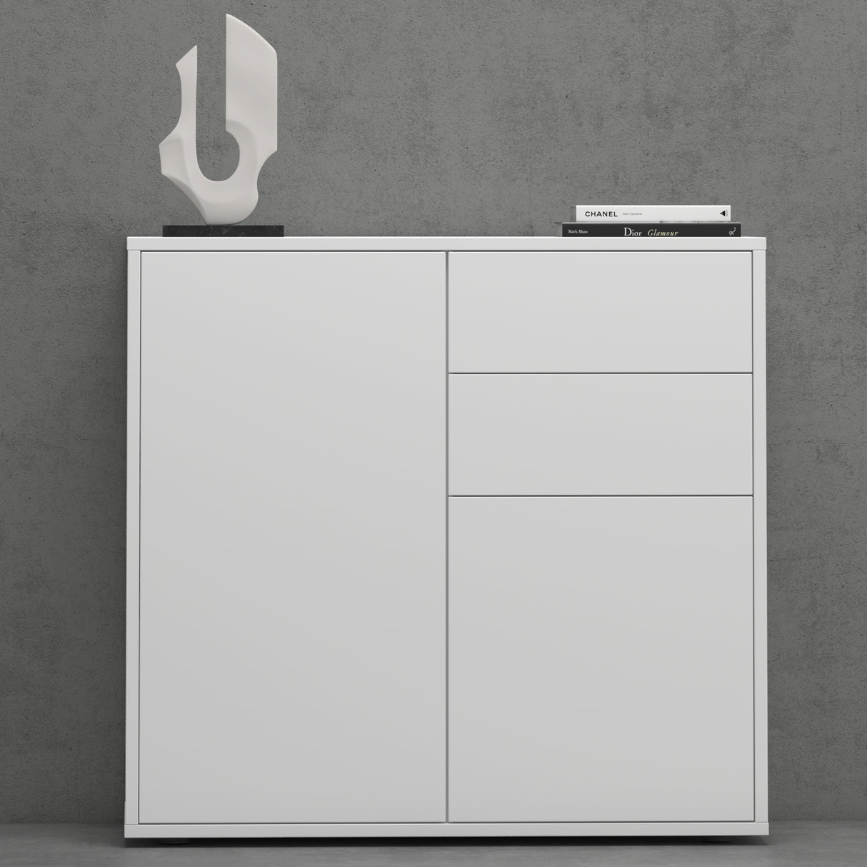 glasvilla Schuhschrank Kommode Aufbewahrungsschrank mit 2 Schränken und 2 Schubladen Sideboard Mehrzweckschrank Schrank05