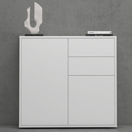 glasvilla Schuhschrank Kommode Aufbewahrungsschrank mit 2 Schränken und 2 Schubladen Sideboard Mehrzweckschrank Schrank05