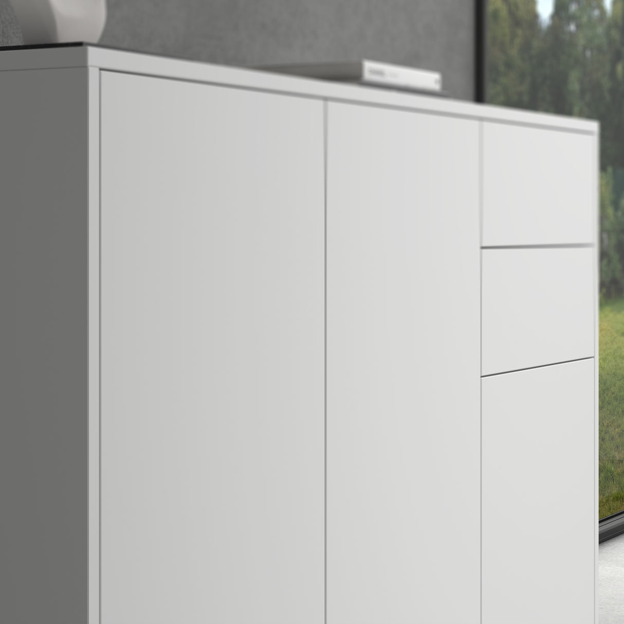 glasvilla Schuhschrank Kommode Aufbewahrungsschrank mit 2 Schränken und 2 Schubladen Sideboard Mehrzweckschrank Schrank05