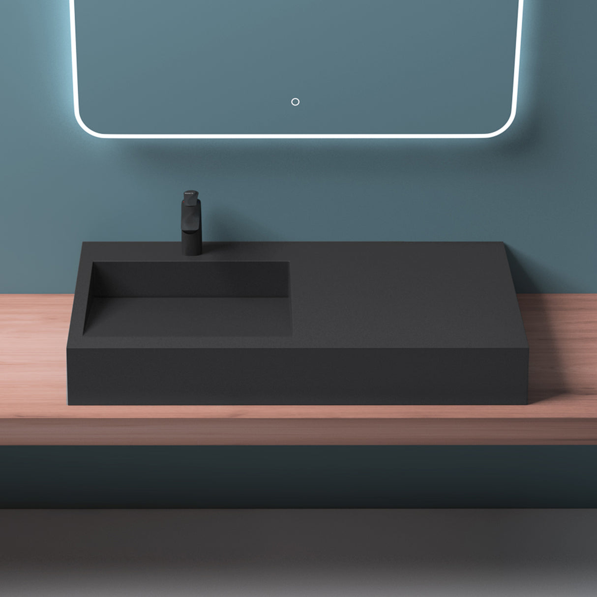 glasvilla Waschbecken Hängewaschbecken Aufsatzwaschbecken Mineralguss rechteckige Form Col11