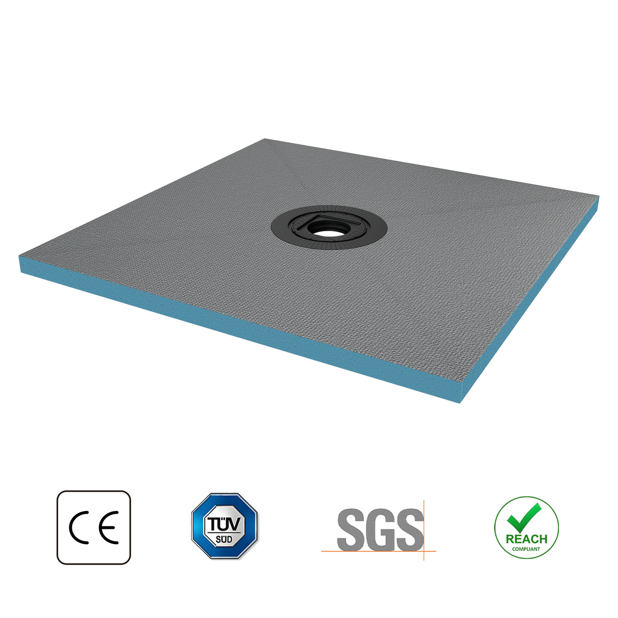 elemento de ducha glasvilla, tablero de ducha befliesbar, elementos de ducha con canal, plato de ducha a ras de suelo, placa de pendiente XPS