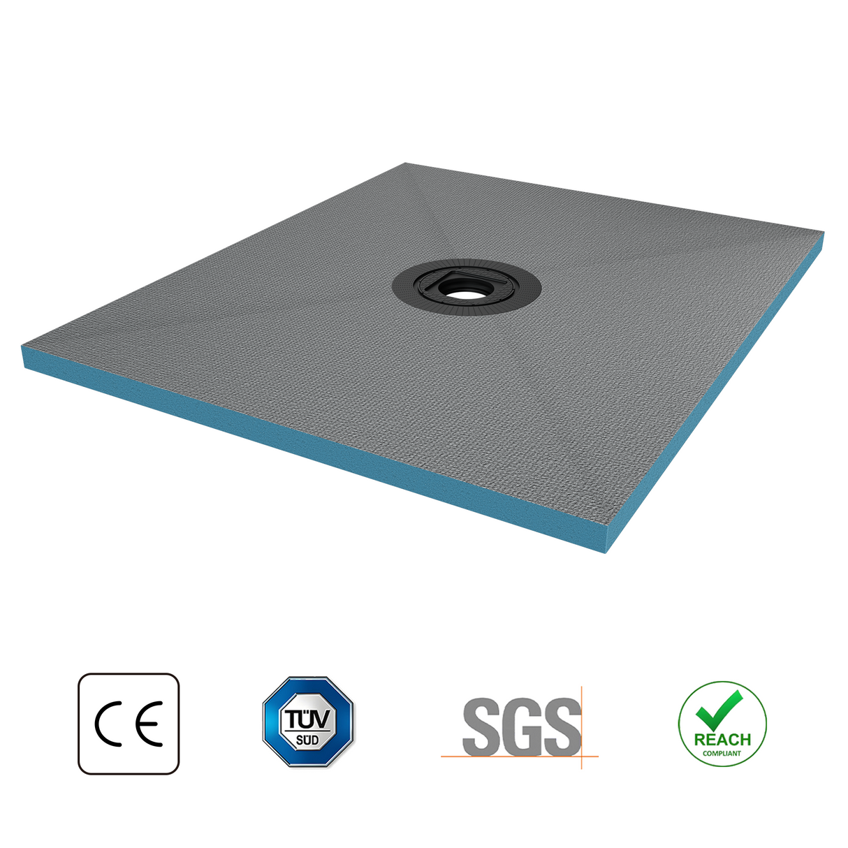 elemento de ducha glasvilla, tablero de ducha befliesbar, elementos de ducha con canal, plato de ducha a ras de suelo, placa de pendiente XPS