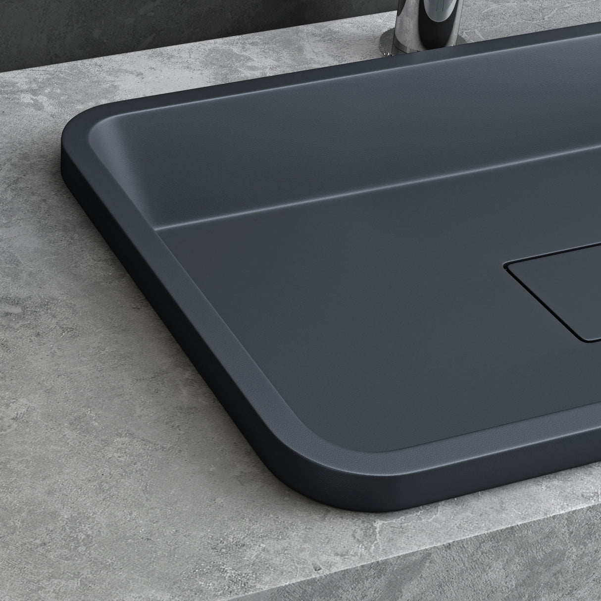 glasvilla Waschbecken mineralguss Einbauwaschbecken mit Ablaufabdeckung Col104