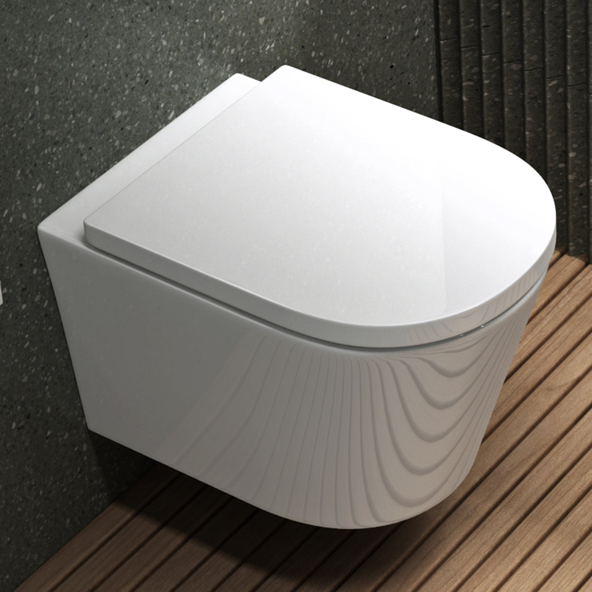 glasvilla Spülrandlos Wand WC Hänge WC Spülrandloses Toilette Softclose WC-Sitz Aachen108