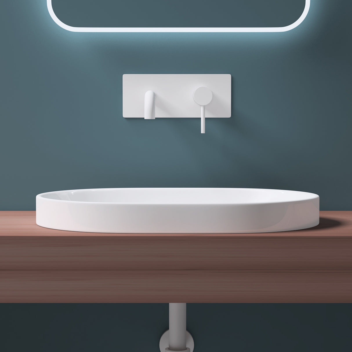 glasvilla Waschbecken Einbauwaschbecken, weiß Brüssel5006A aus Keramik, mit Nano-Beschichtung