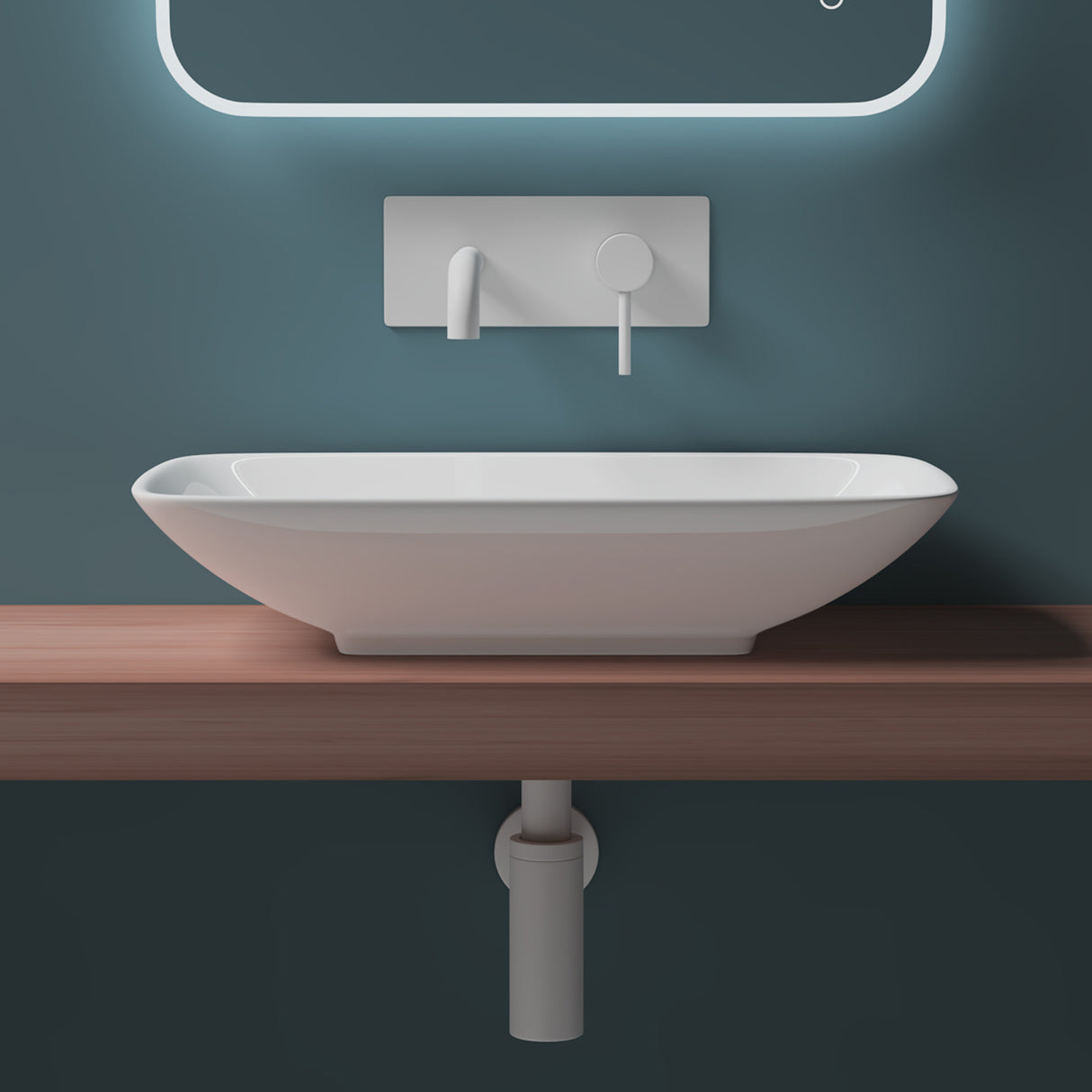 glasvilla Waschbecken Aufsatzwaschbecken,weiß Brüssel159 aus Keramik,mit Nano-Beschichtung