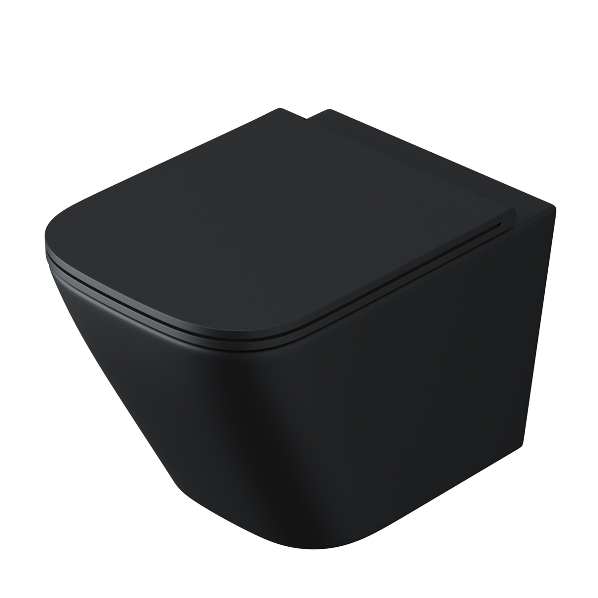 glasvilla Spülrandlos Wand WC schwarz Hänge WC + WC Sitz (mit Softclose) A112 NEU!!!