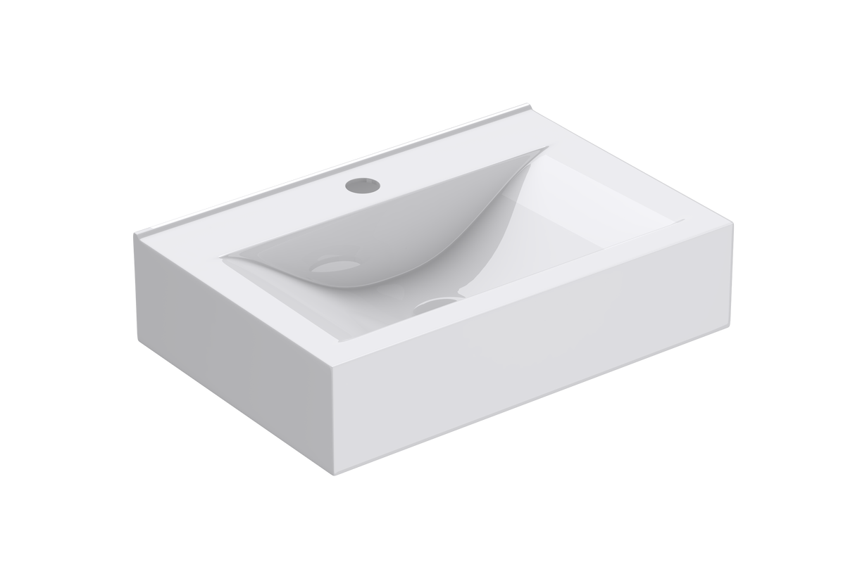 glasvilla Waschbecken Aufsatzwaschbecken, BTH: 45x30,5x10,5cm, in weiß, aus Keramik, eckig, mit Nano-Beschichtung/Lotus-Effekt Brüssel118c