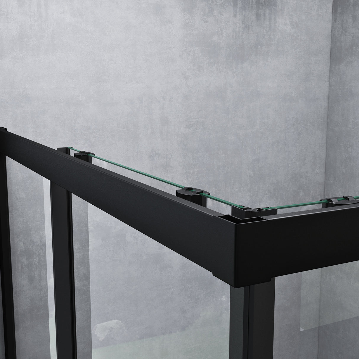 glasvilla Duschkabine con puerta corredera doble puerta de ducha entrada de esquina vidrio real efecto loto 6mm vidrio de seguridad ESG Ravenna16K negro