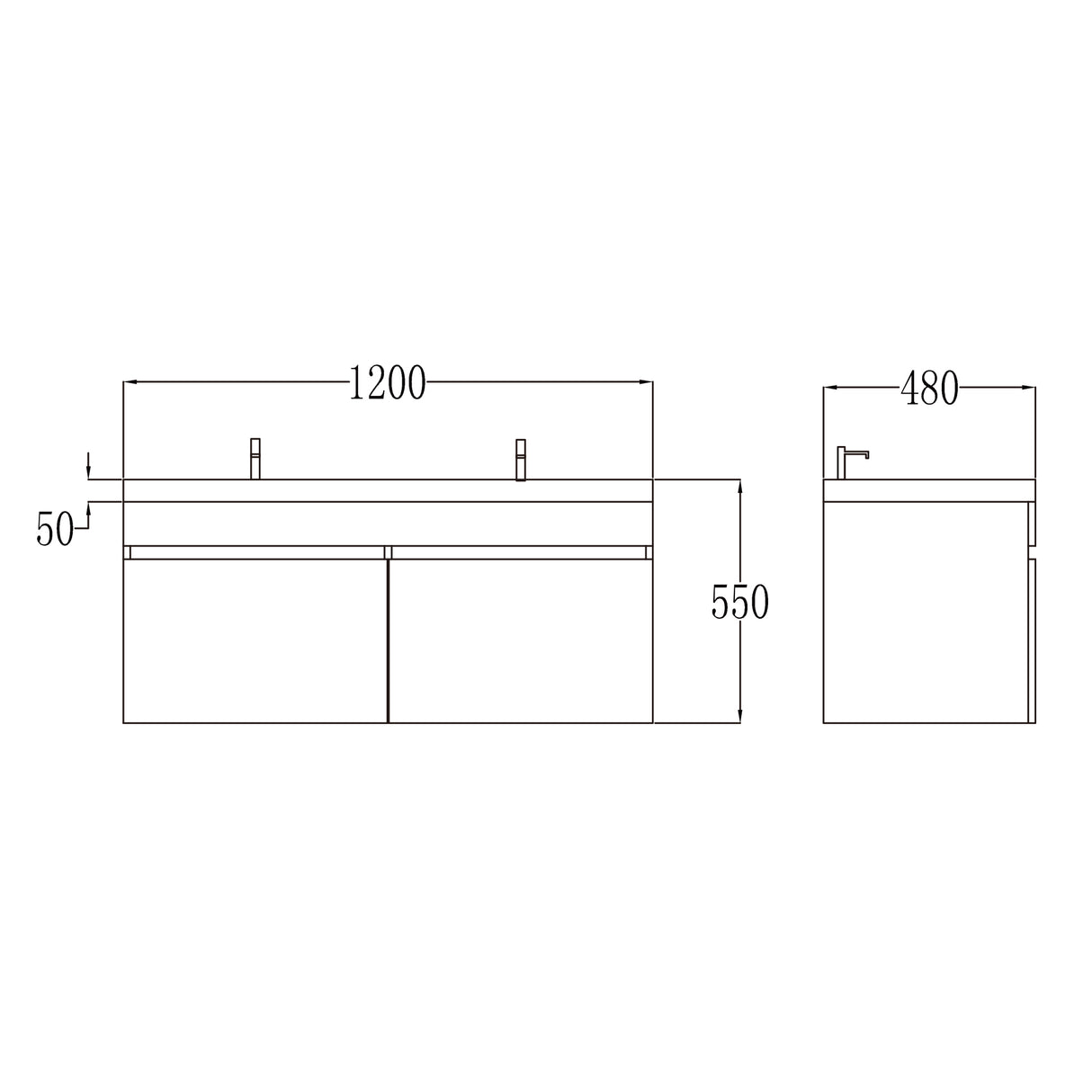 set de muebles de baño glasvilla con lavabo de mineral y mueble de baño Botanica