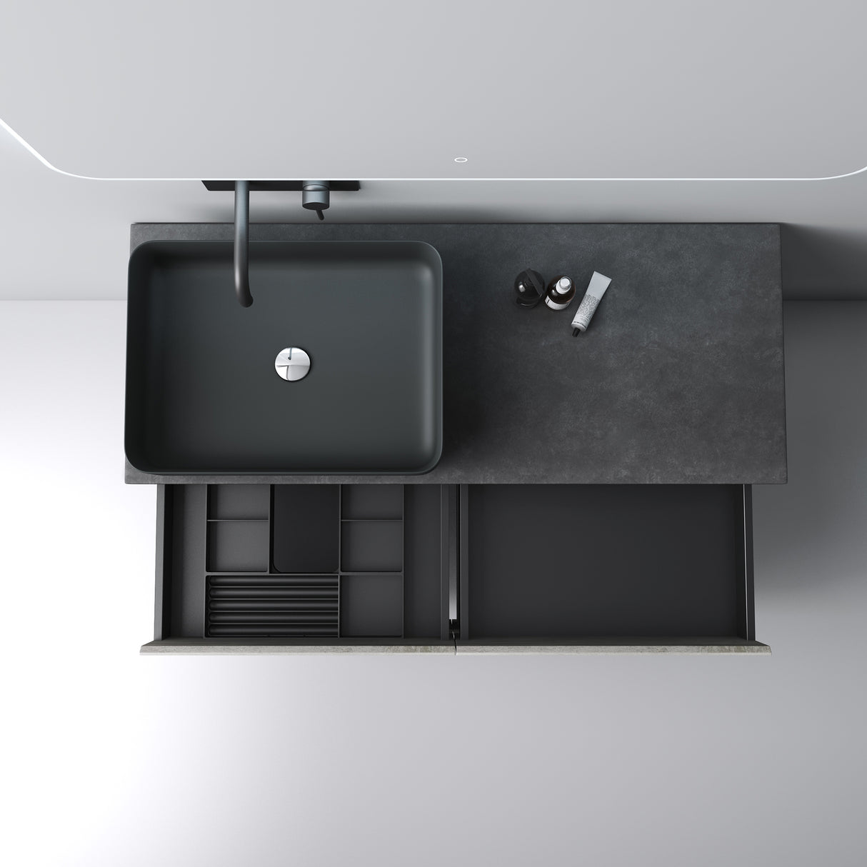 conjunto de muebles de baño glasvilla mueble bajo lavabo con 2 cajones incluido lavabo normal