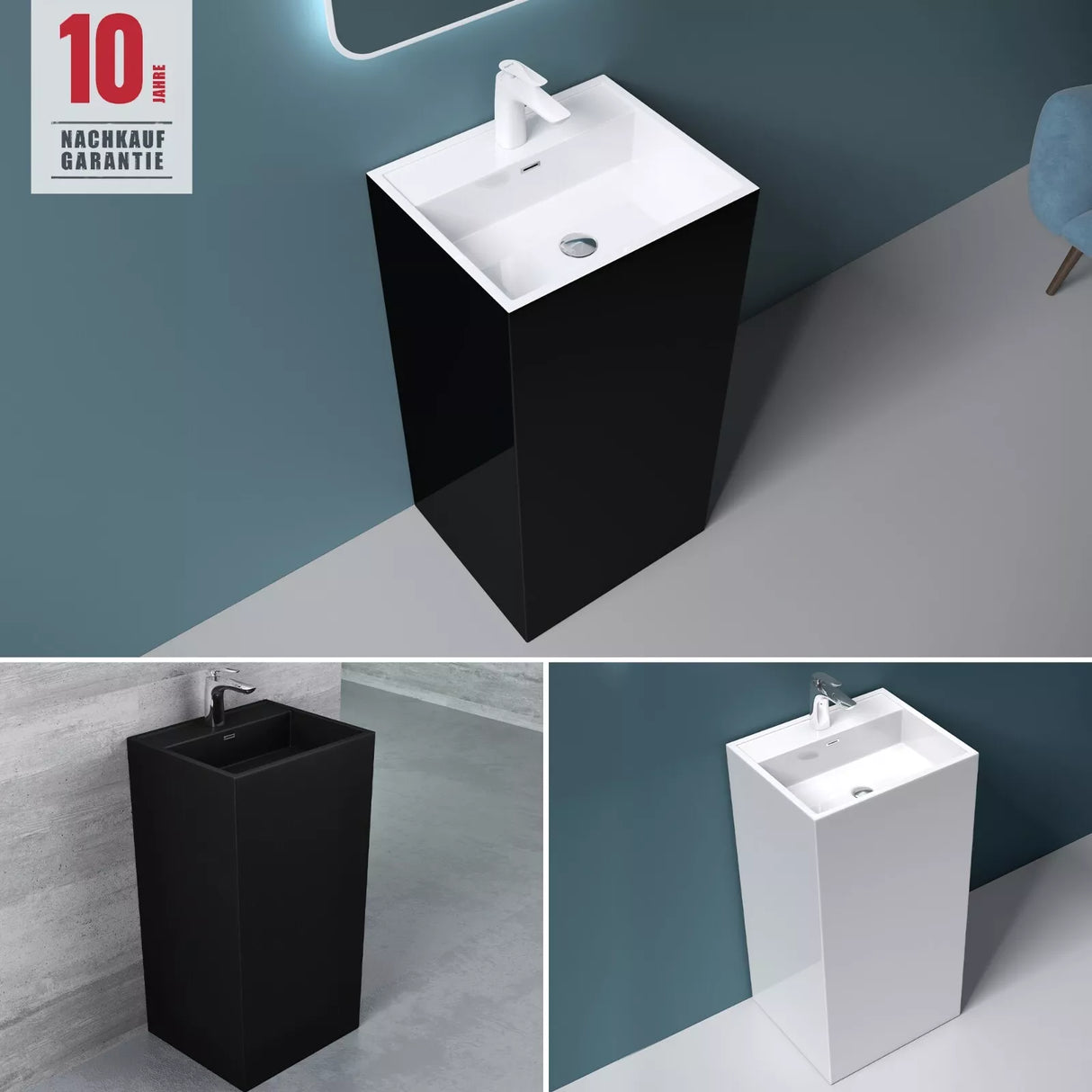 lavabo de diseño glasvilla freestanding Col34 de mineral compuesto