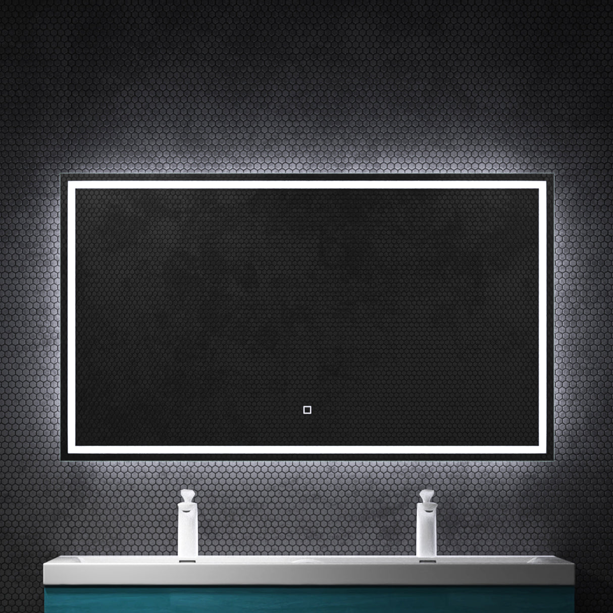 glasvilla Espejo de pared Espejo de baño LED Espejo de baño con interruptor táctil, sin vaho gracias a la capa antifog Espejo LED02