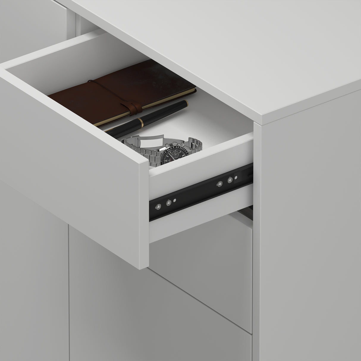 glasvilla Schuhschrank Kommode Aufbewahrungsschrank mit 2 Schränken und 2 Schubladen Sideboard Mehrzweckschrank Schrank05