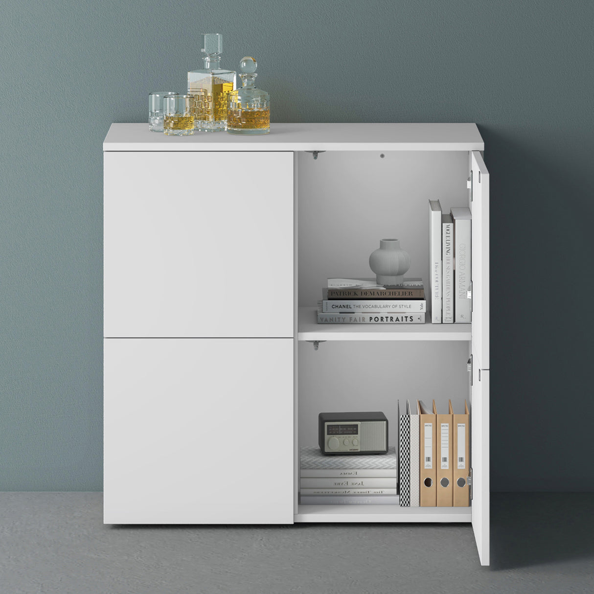 glasvilla Möbel Kommode Aufbewahrungsschrank mit 4 Türen Sideboard Schrank Mehrzweckschrank Schrank04