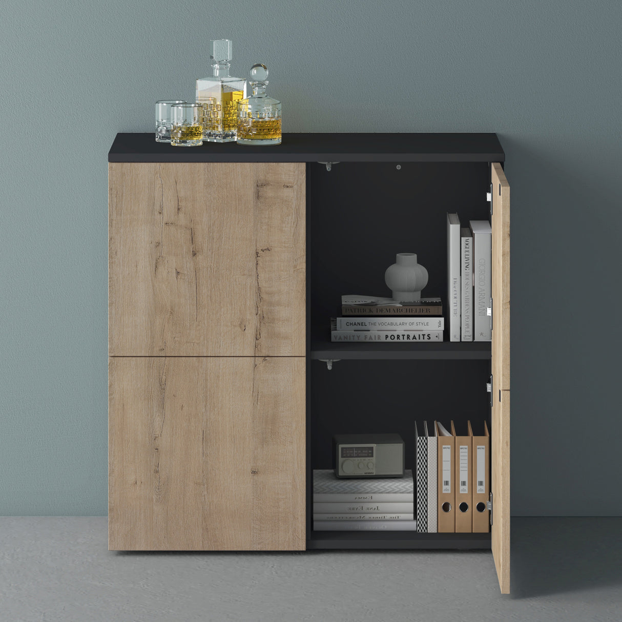 glasvilla Möbel Kommode Aufbewahrungsschrank mit 4 Türen Sideboard Schrank Mehrzweckschrank Schrank04